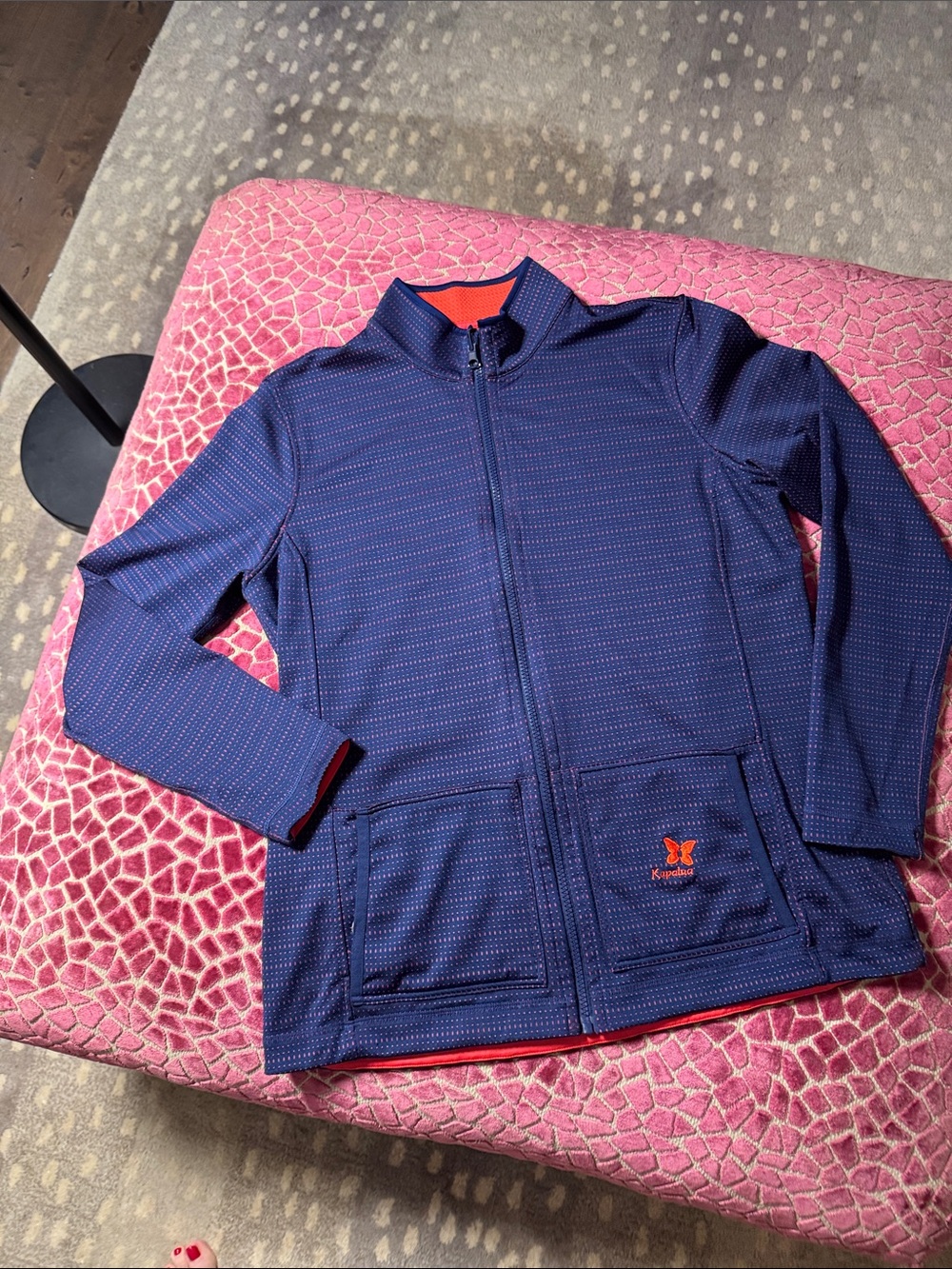 Ladies Navy and Red/Orange Blue Full-Zip Jacket Kapalua EP brand